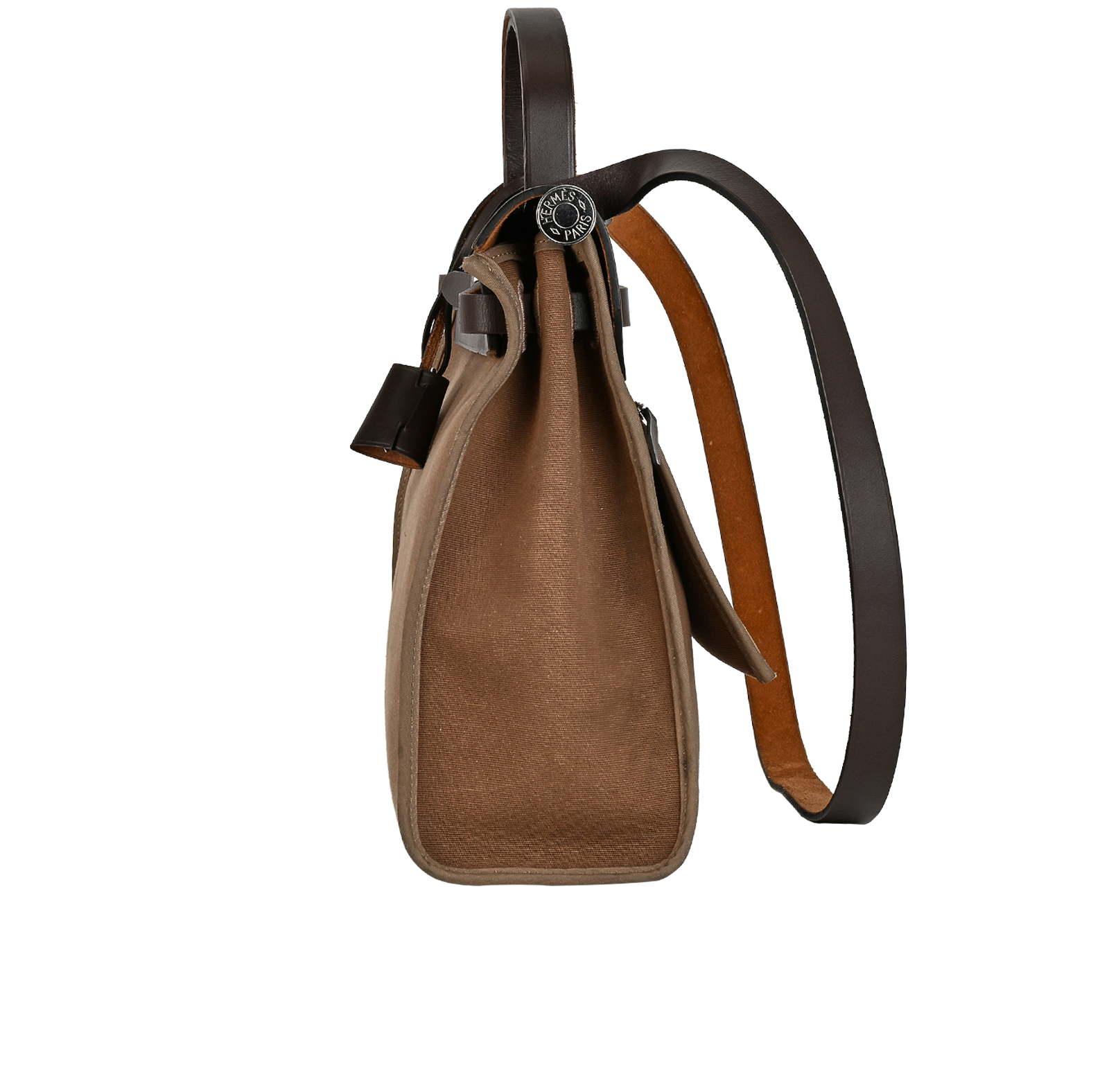 Herbag Zip 31, &pound;1,500, Handbags, Brown/Taupe, Canvas/Leather, Bottom view